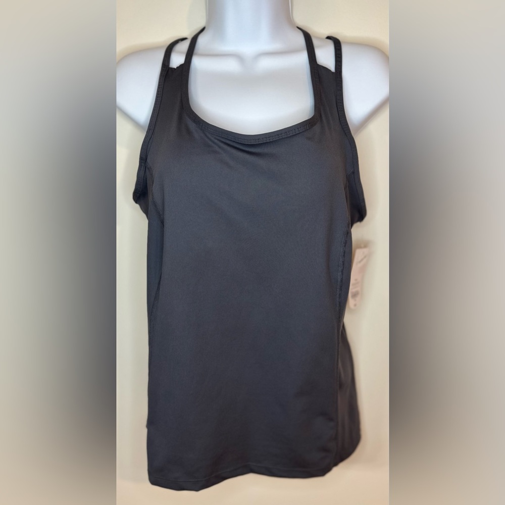 XERSION Quick-Dri Charcoal Gray Round Neck Tank Top NWT Size Petite Medi…